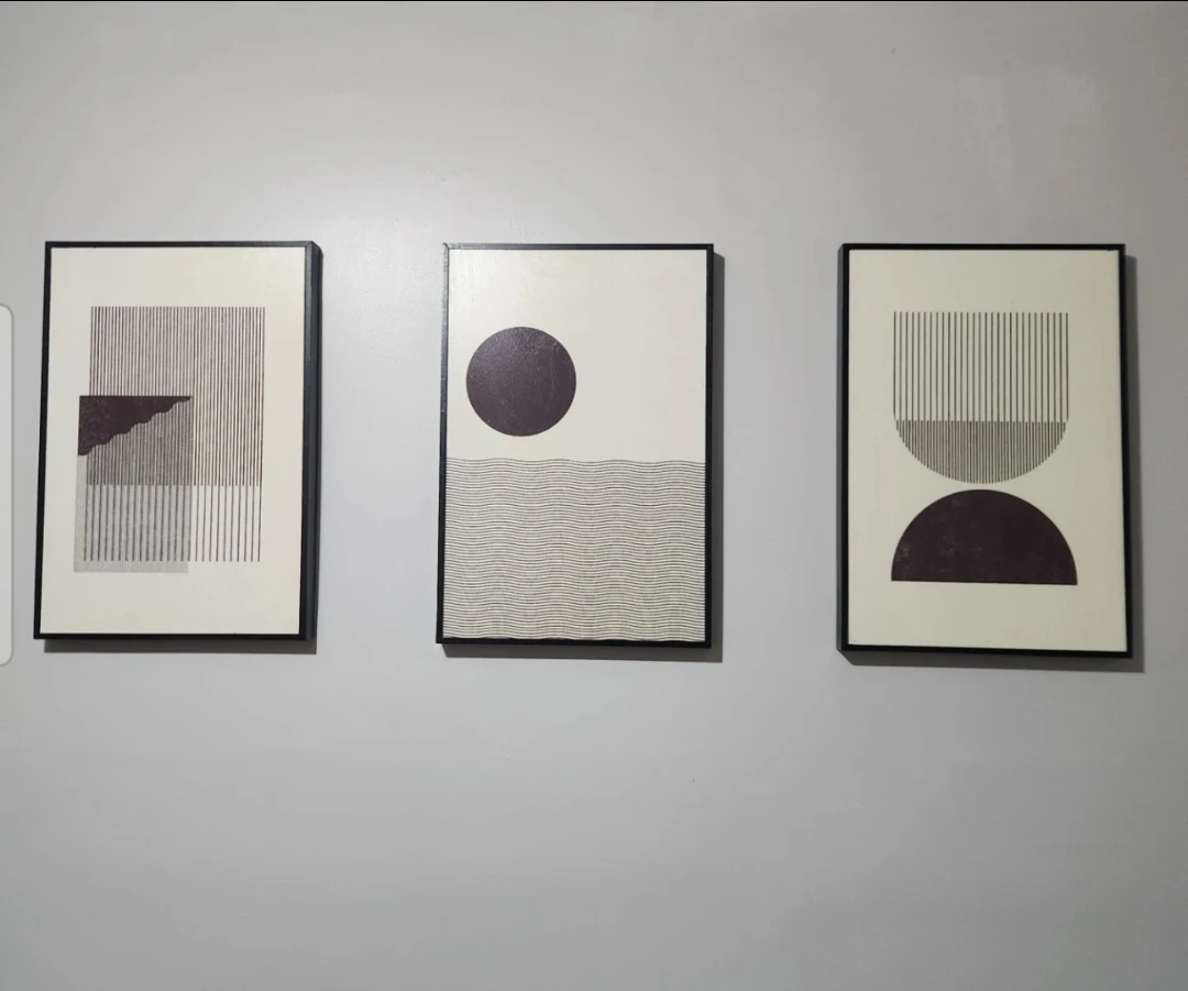 Set of 3 Framed Abstract Wall Art Prints ⚽