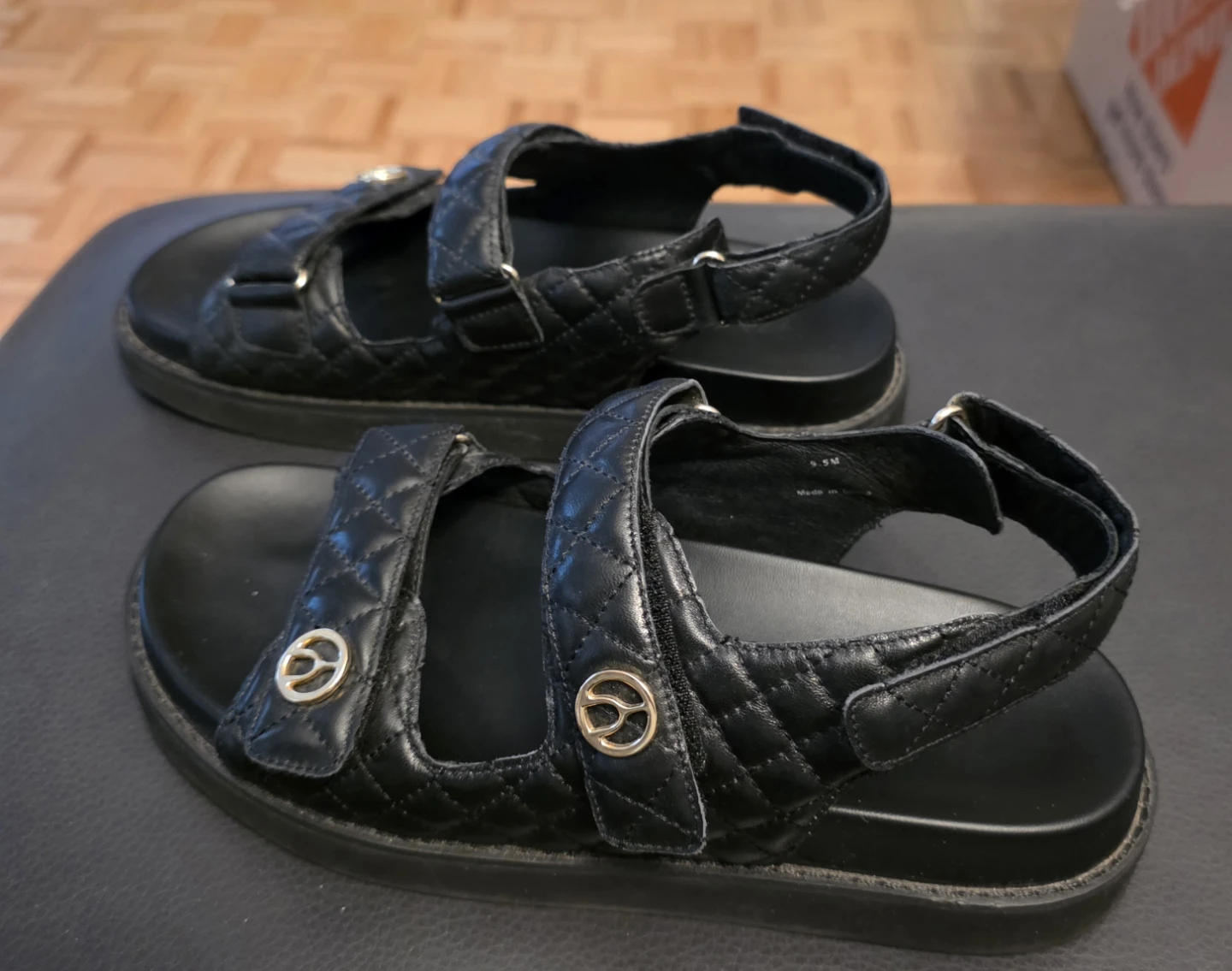 Wishbone Black Quilted Sandals - photo 3