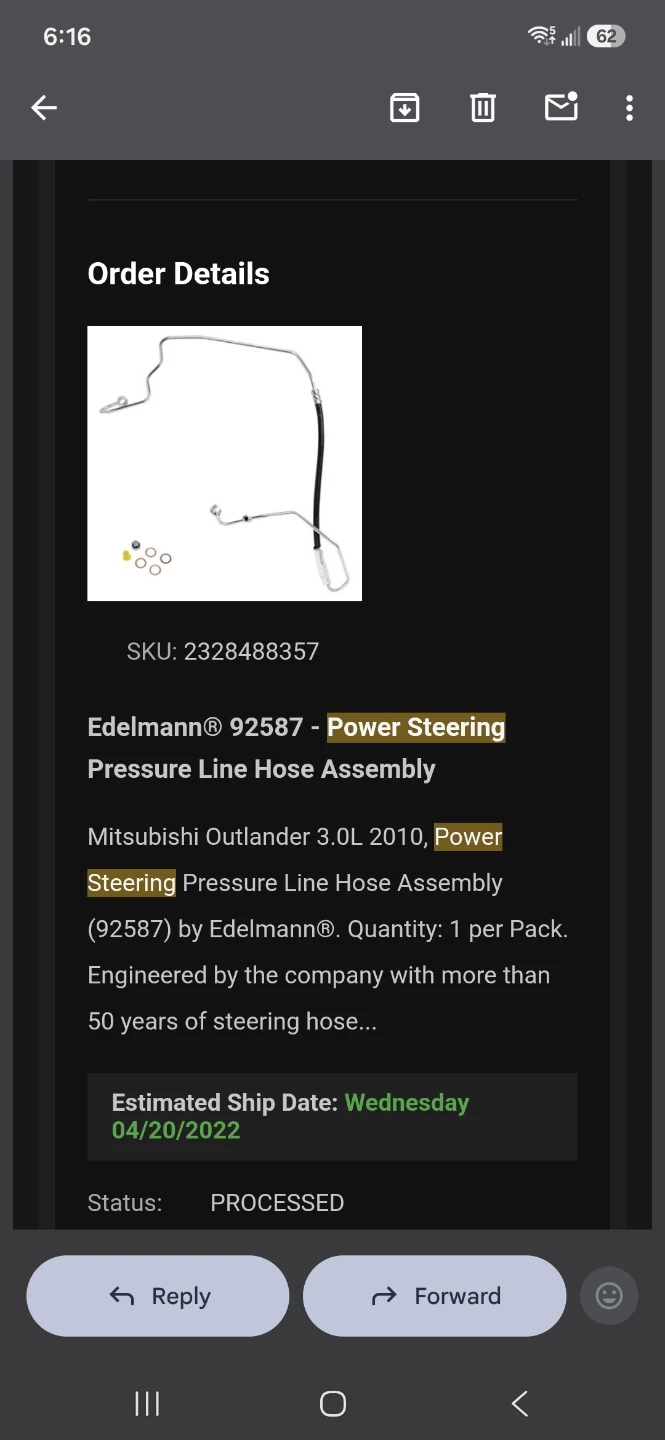 Power steering pressure line hose assembly - photo 4
