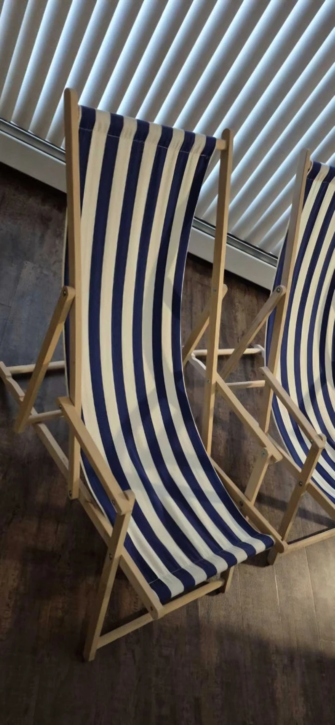IKEA VIKING Deck Chair - Blue & White Stripes
