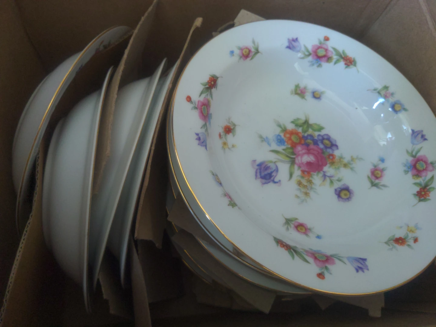 Sango China Soup Bowls with Floral Design