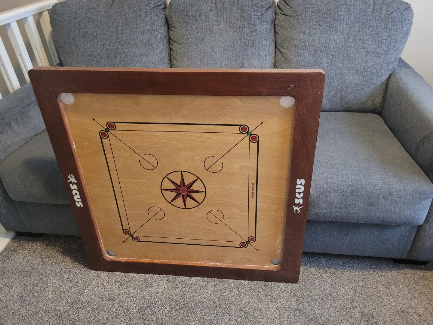 SCUS Carrom Board with Pieces and Powder