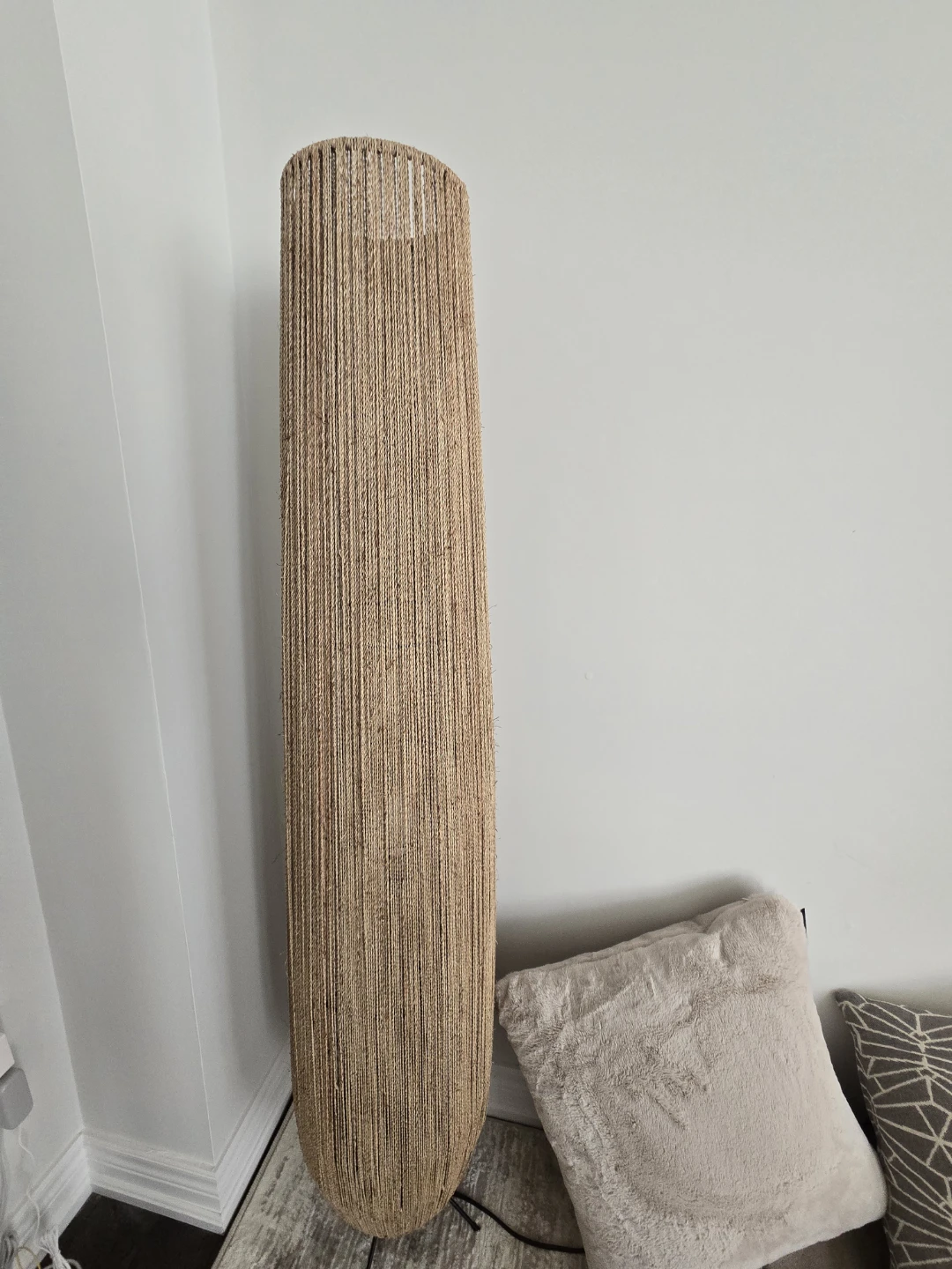 Bouclair Natural Hemp Rope Tube Floor Lamp