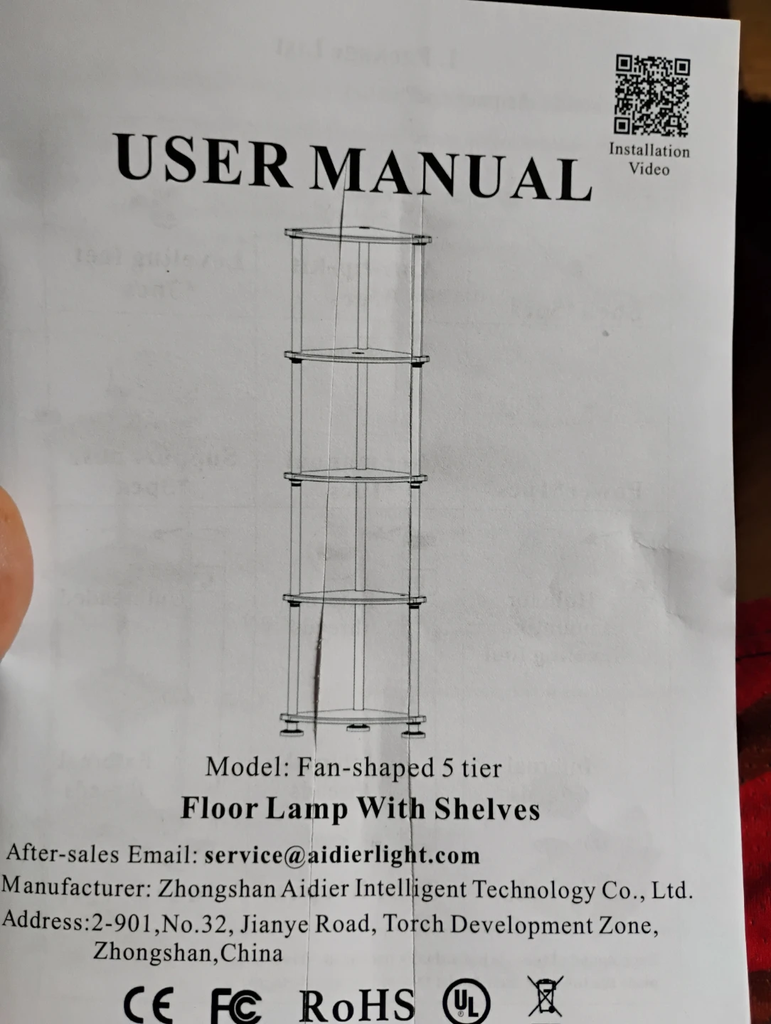 Aidier Fan-shaped 5 Tier Floor Lamp With Shelves