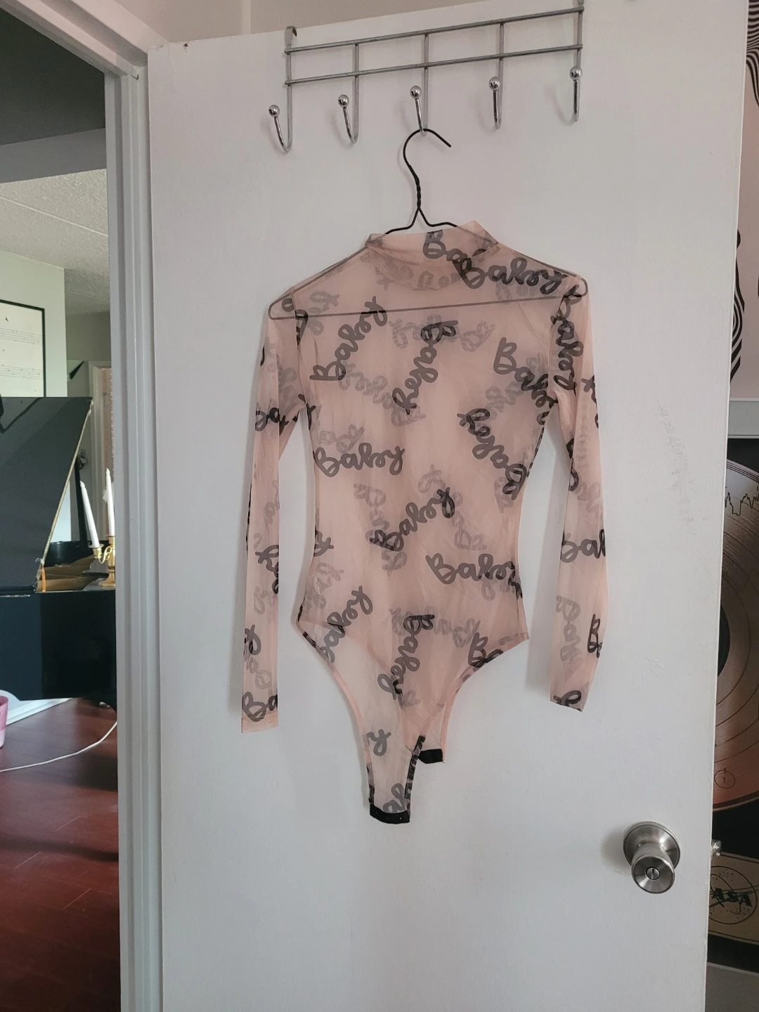 Sheer "Baby" Print Bodysuit