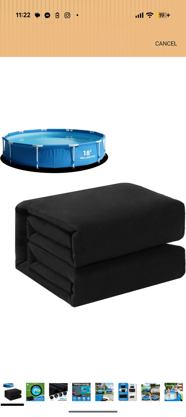 Thickened Pool Mat - 18 ft - Black