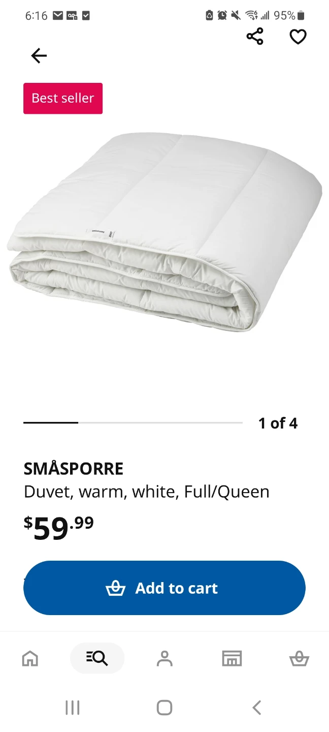 2 for $50 IKEA SMÅSPORRE Duvet - Full/Queen, White