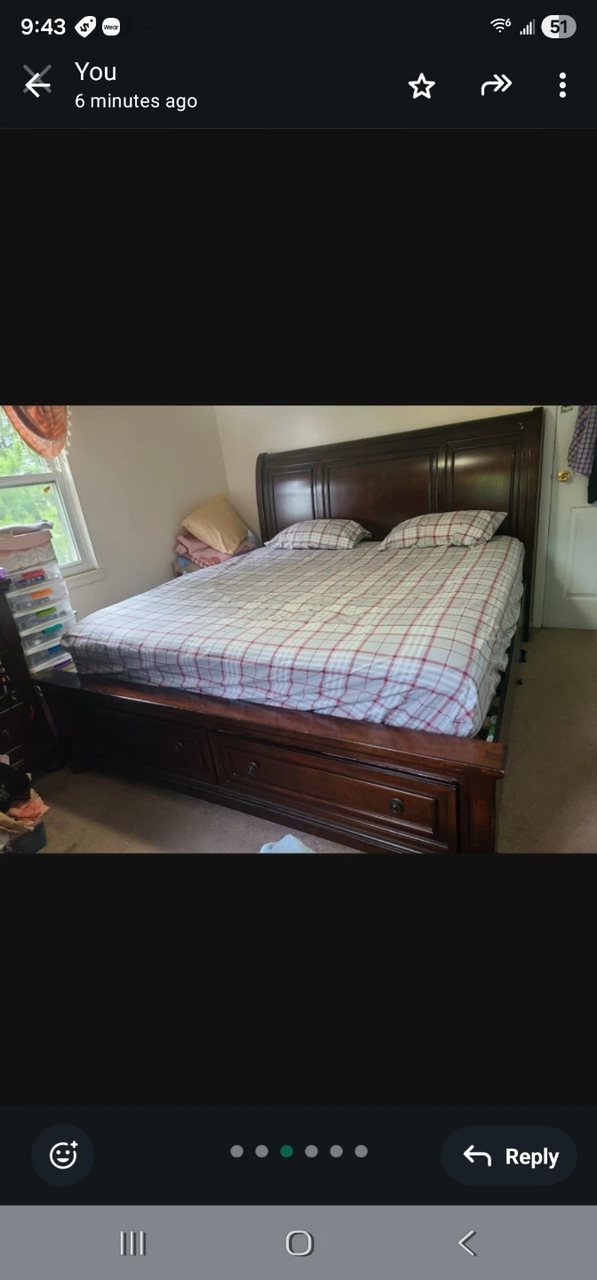 Wooden king size Bed Frame with Drawers