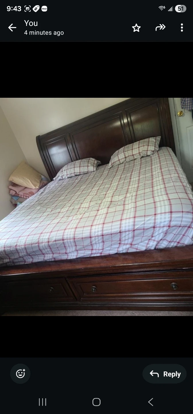 Wooden king size Bed Frame with Drawers - photo 2