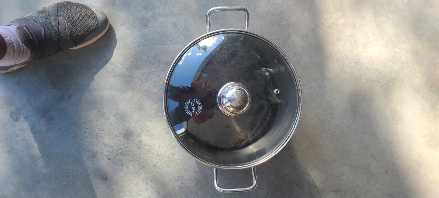 Large steel stockpot