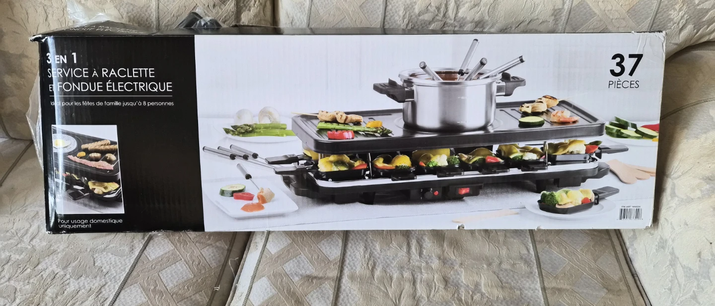 3-in-1 Electric Raclette & Fondue Set