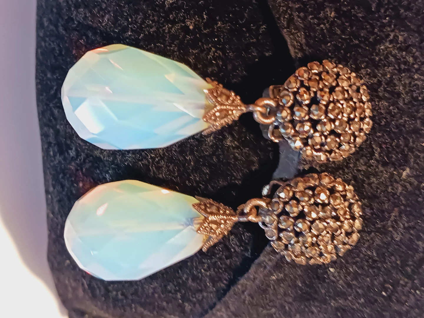 Gorgeous Sterling Silver 925 Moonstone Clip-on Earrings - photo 3