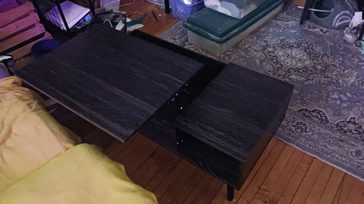 Black Lift Top Coffee Table with Storage - photo 2