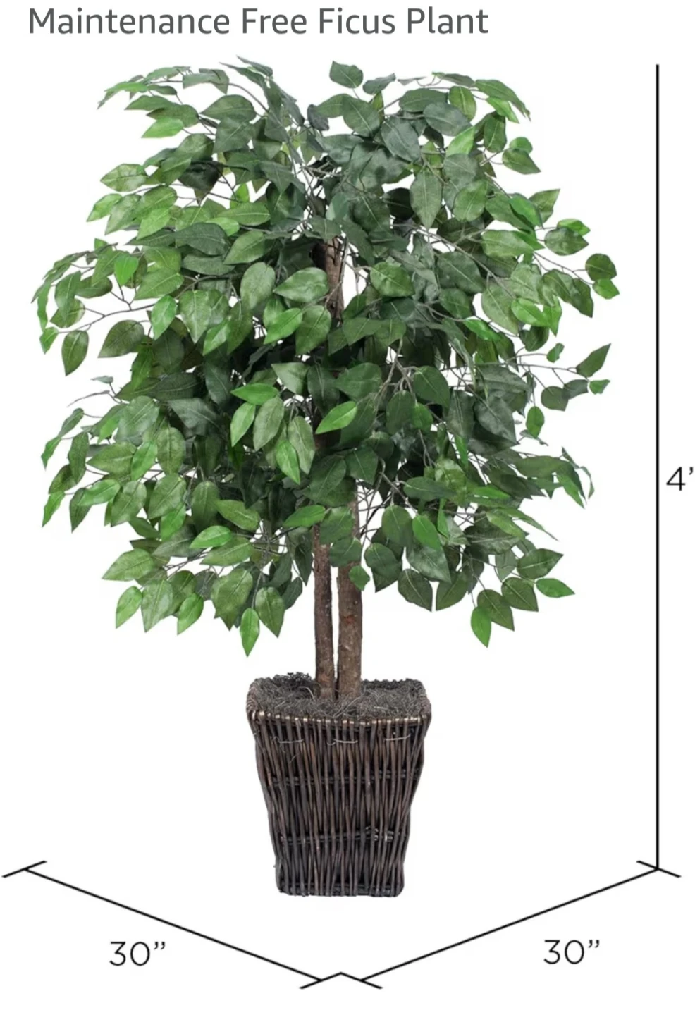 4 ft Artificial Ficus Plant - photo 2