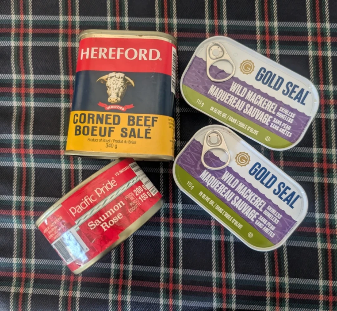 Hereford Corned Beef, Gold Seal Mackerel & Pacific Pride Salmon