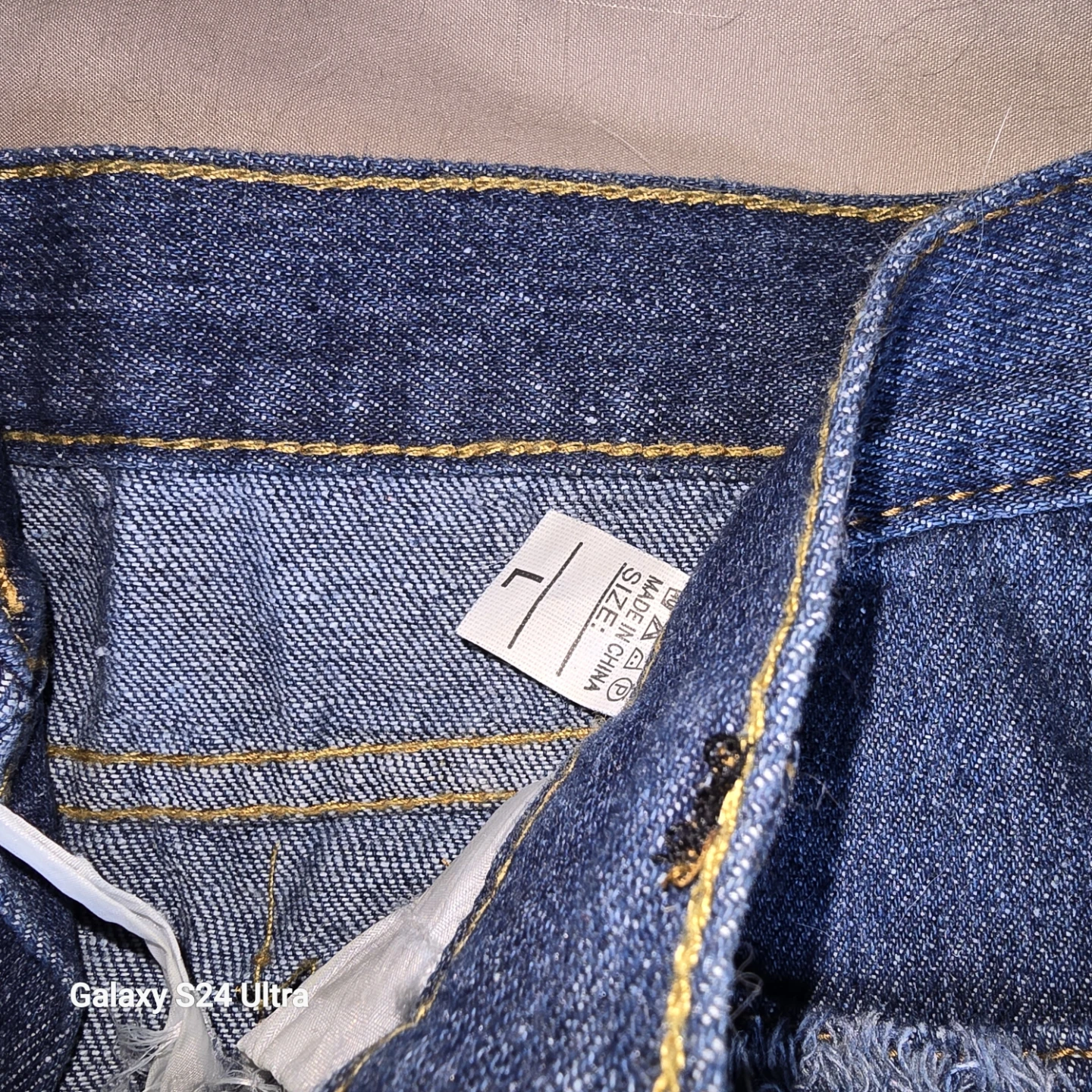 Blue Denim Shorts with Distressed Details - photo 4