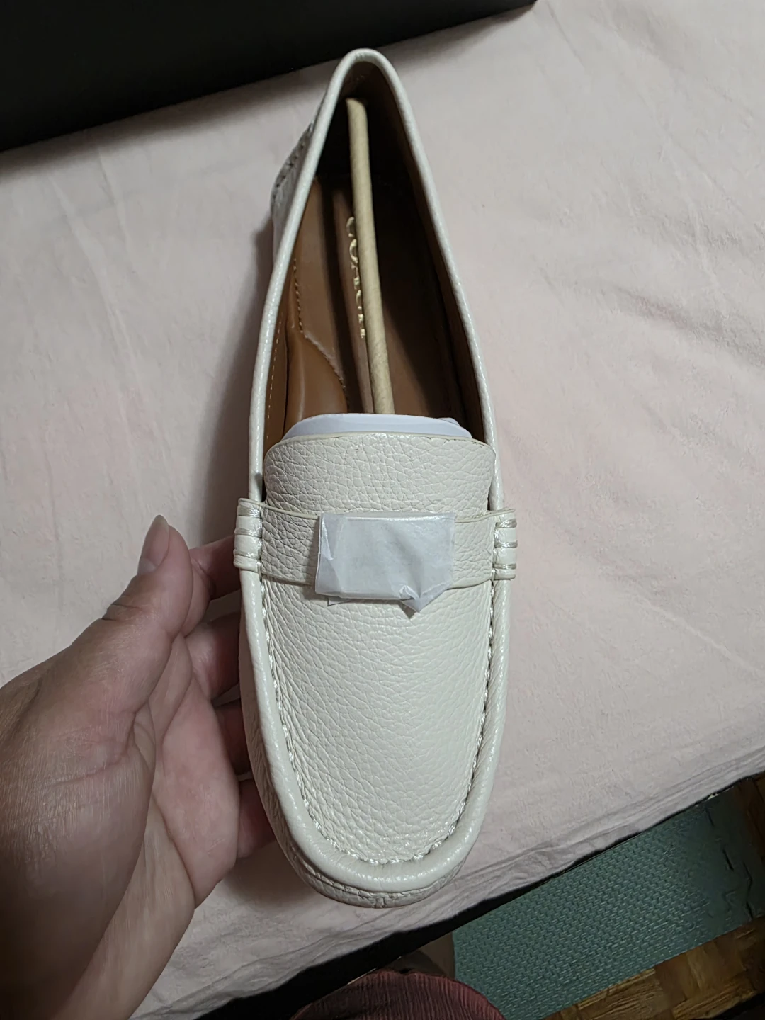 Coach Mona Leather Driver Shoes - Chalk - Size 8 - photo 3