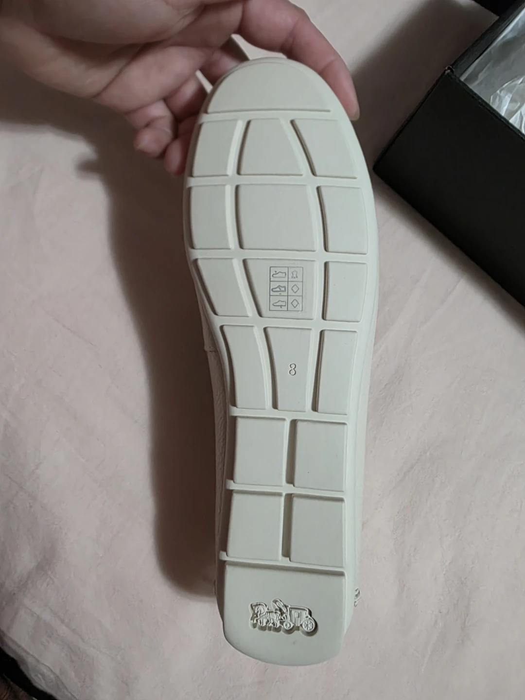 Coach Mona Leather Driver Shoes - Chalk - Size 8 - photo 5