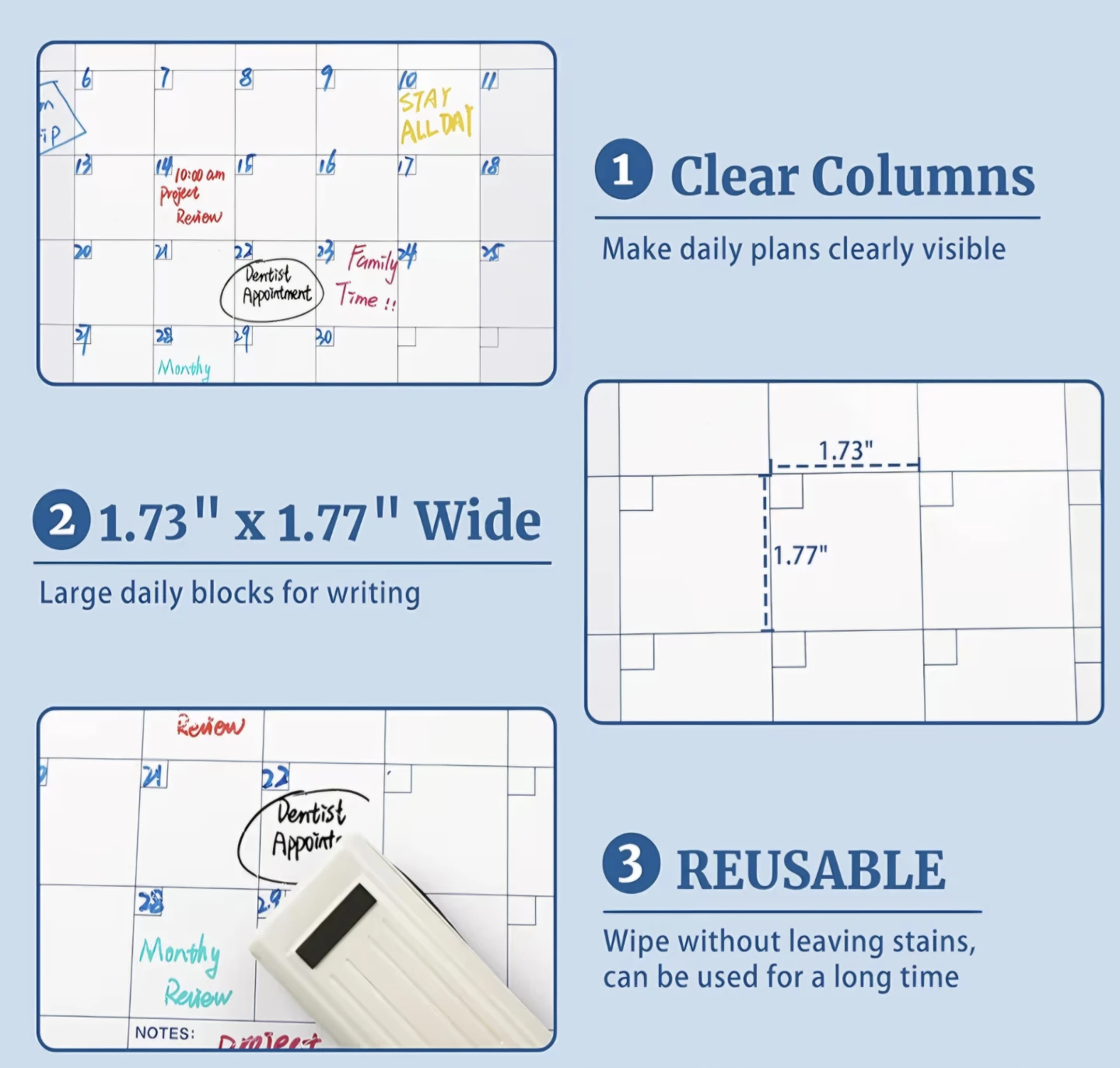 12-Month Extra Large Dry Erase Calendar - photo 2