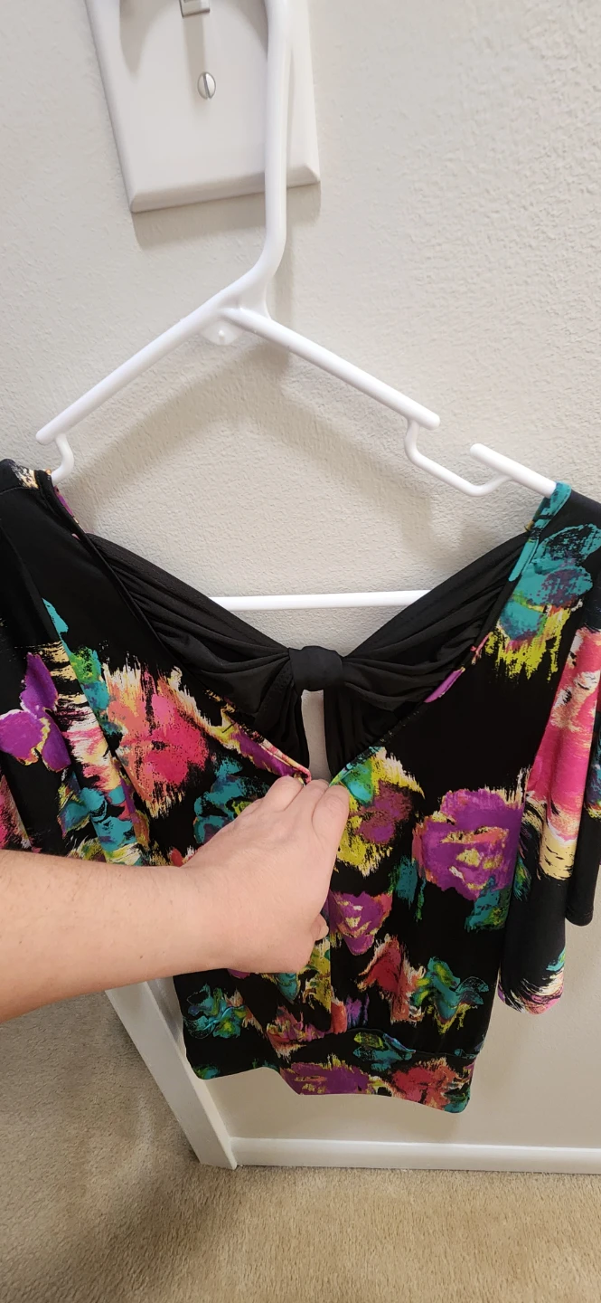 Heart & Soul Women's Black Floral Print Dolman Sleeve Top Size S - photo 2