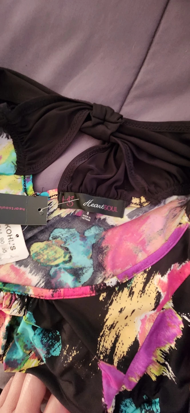 Heart & Soul Women's Black Floral Print Dolman Sleeve Top Size S - photo 3