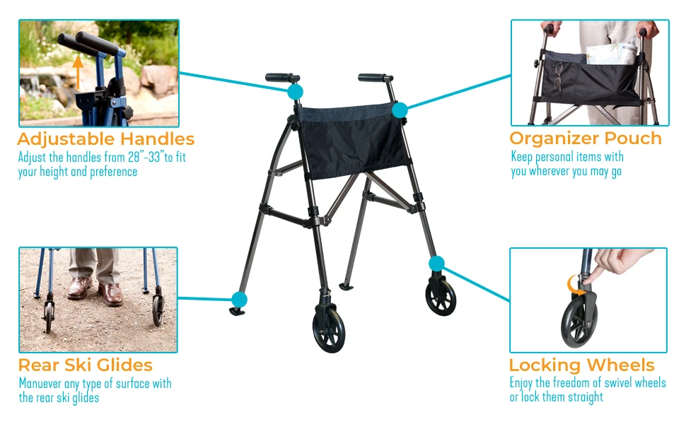 Stander EZ Fold-N-Go Lightweight Walker - Pink - photo 4
