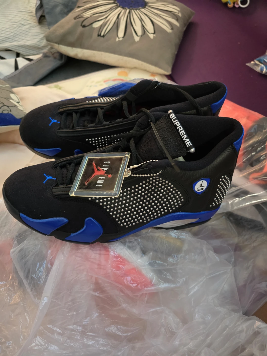 Supreme Air Jordan 14 "Black Royal" Sneakers