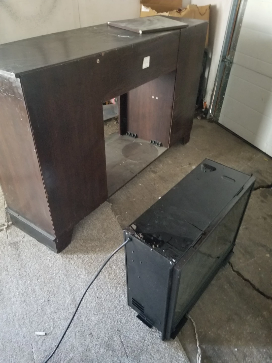 Wooden Media Console with Glass Doors - photo 3