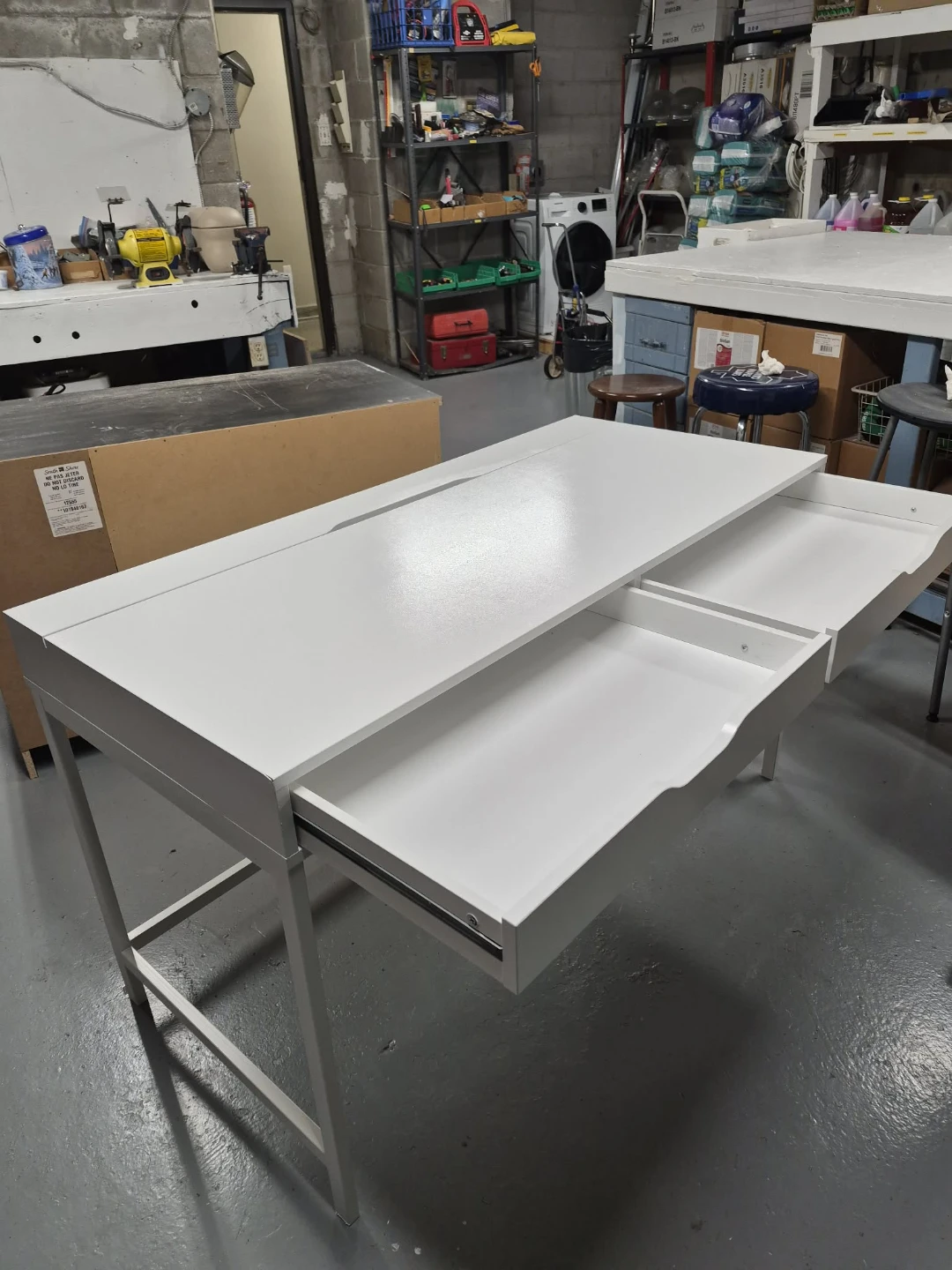 White Desk with Two Drawers - photo 3