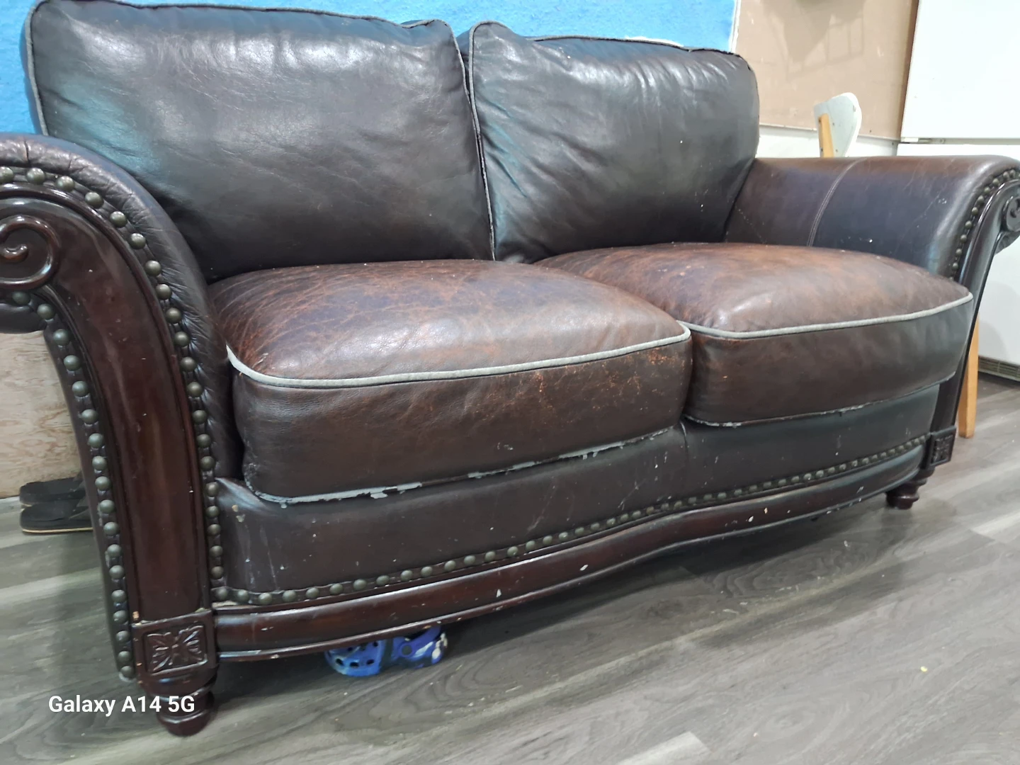 Brown Leather Chesterfield Sofa