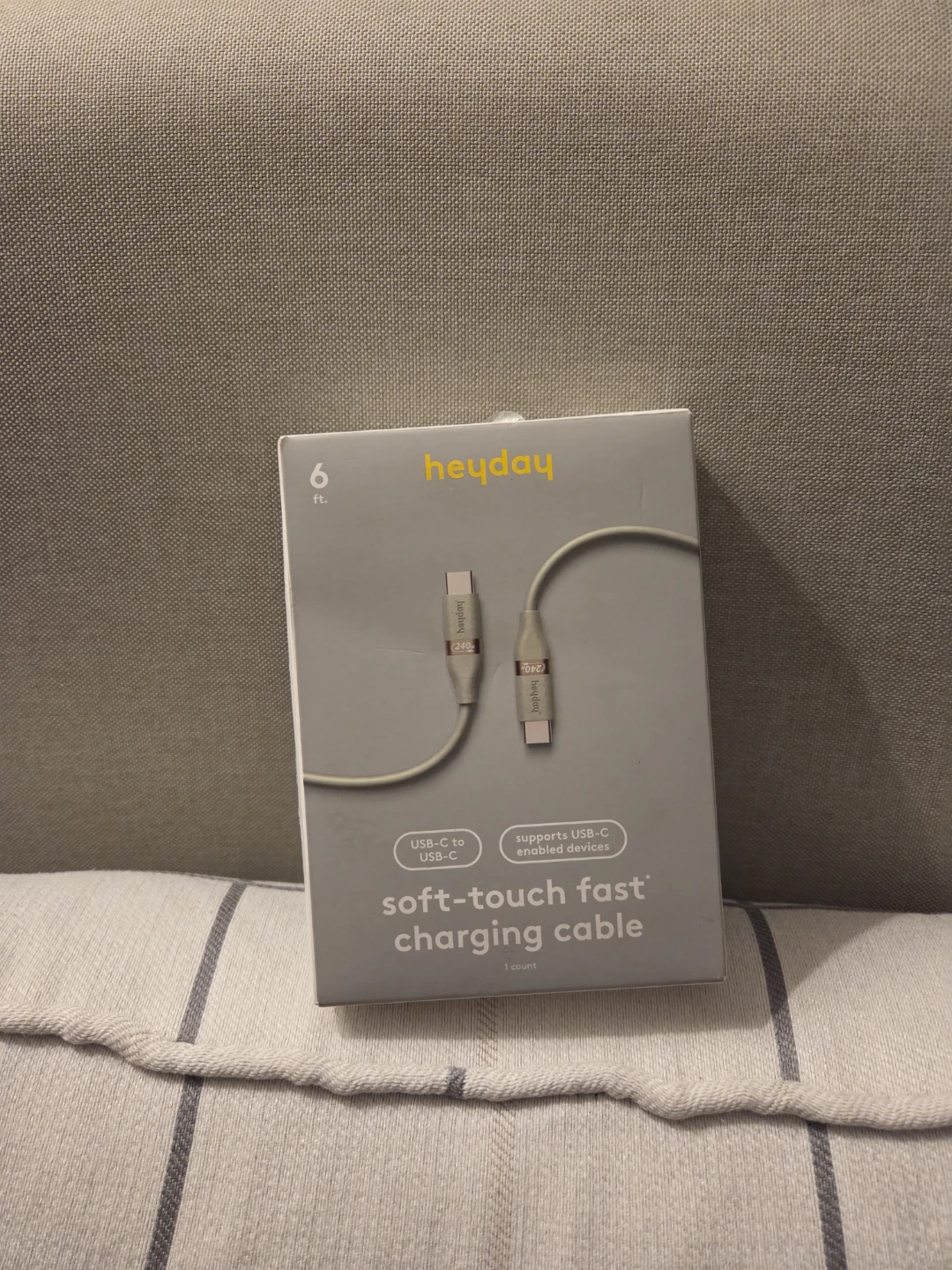 Heyday Soft-Touch Fast Charging Cable - USB-C to USB-C ⚽️