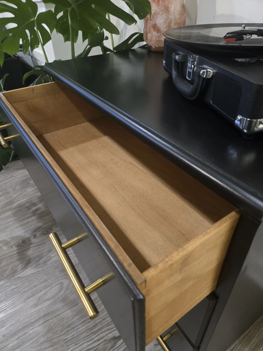 Black 3-Drawer Dresser with Gold Handles - photo 3