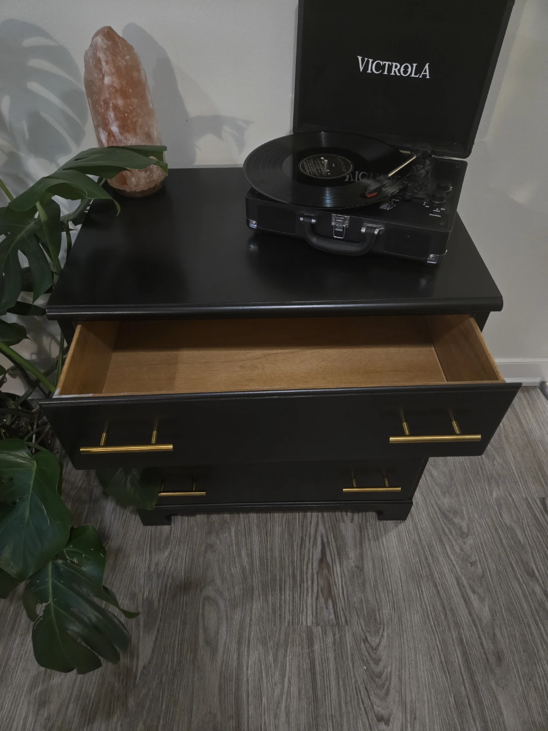 Black 3-Drawer Dresser with Gold Handles - photo 4