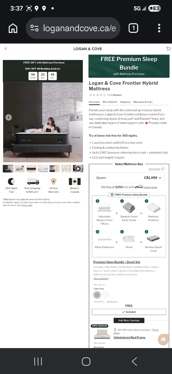 NEW Logan & Cove Frontier Hybrid Mattress Queen - photo 2