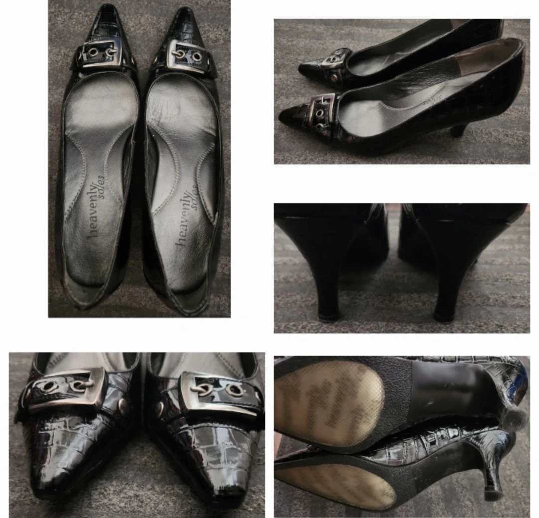 ⚽ Black Pointed-Toe Heels