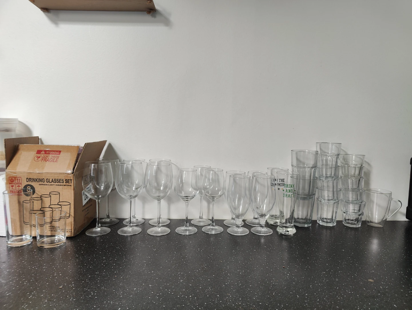 Set of Assorted Drinking Glasses wine
