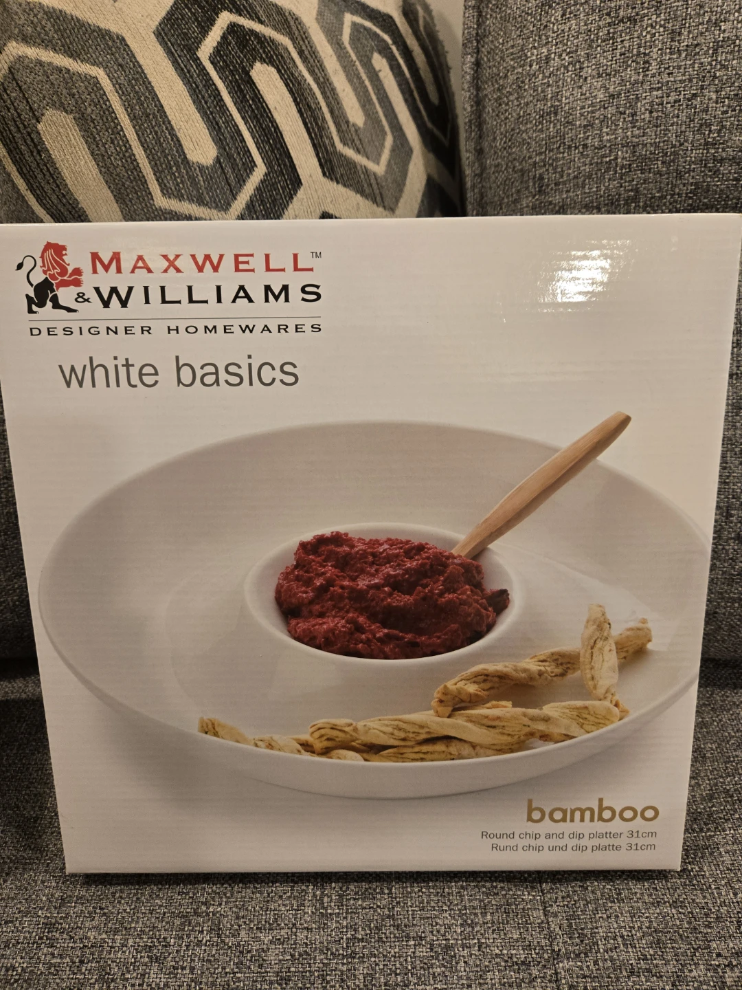 Maxwell & Williams White Basics Round Chip and Dip Platter