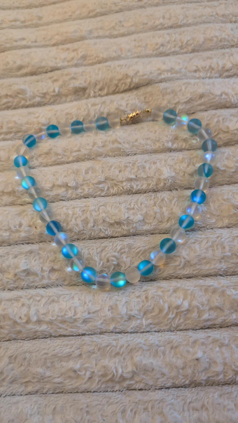 Blue and White Beaded Necklace