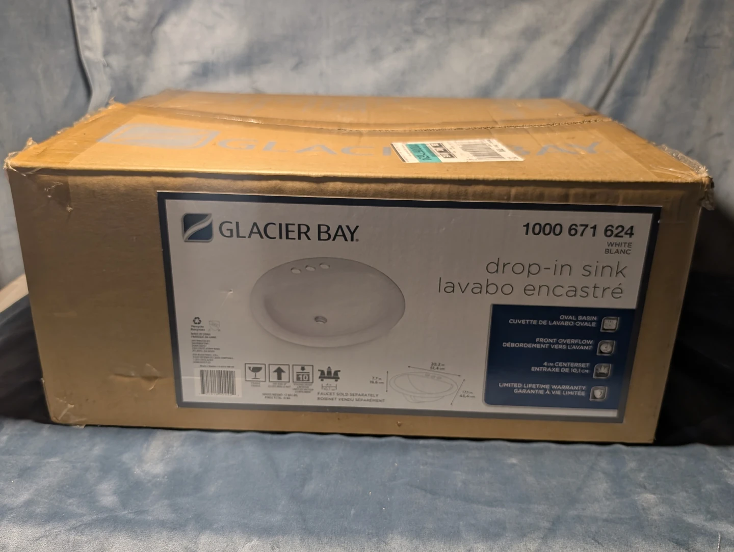 Glacier Bay 1000 671 624 Oval Drop-In Sink