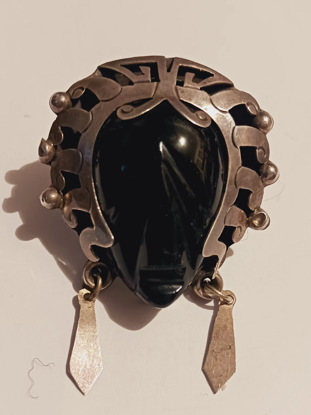 TAXCO MEXICO 925 SIGNED STERLING SILVER 925 TRIBAL MASK BROOCH