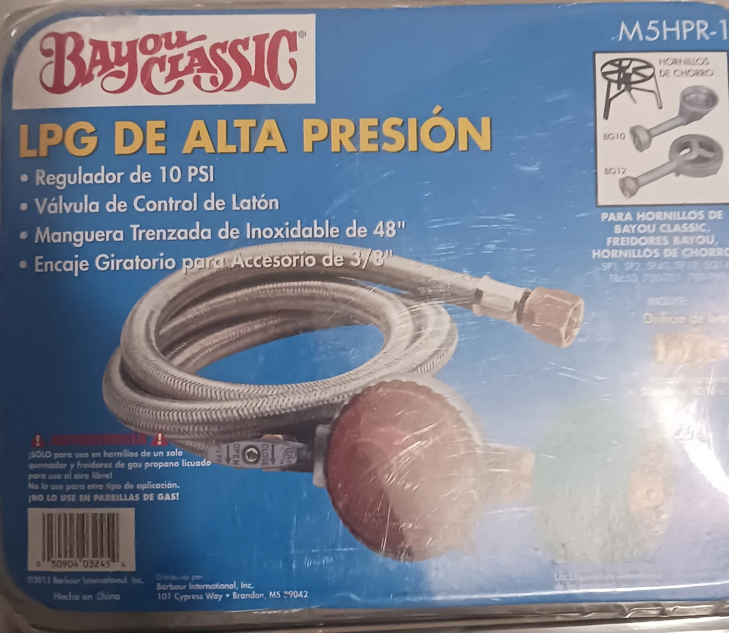 Bayou Classic High Pressure LPG Regulator Hose