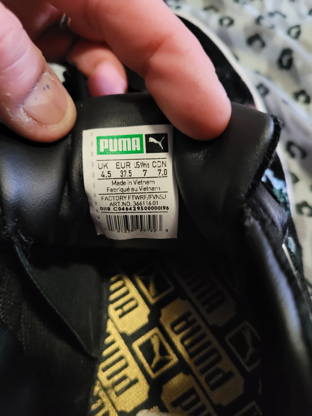 Puma Black Velvet Basket Heart Floral Embroidered Sneakers - - photo 4