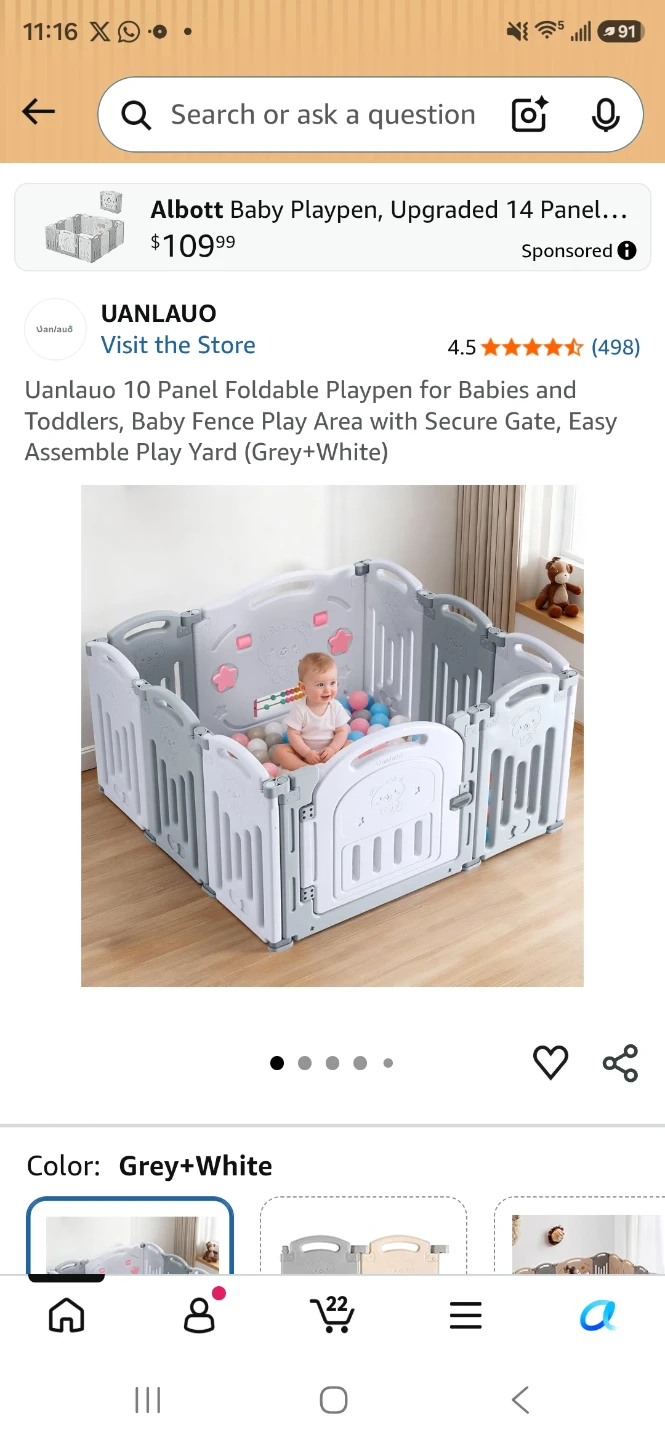 Uanlauo Foldable Baby Playpen - photo 3