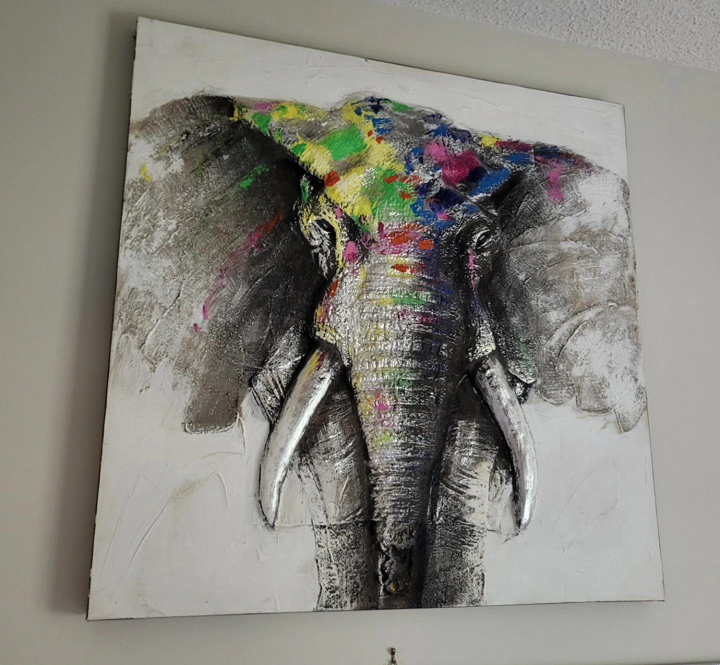 Textured Elephant Wall Art 3D