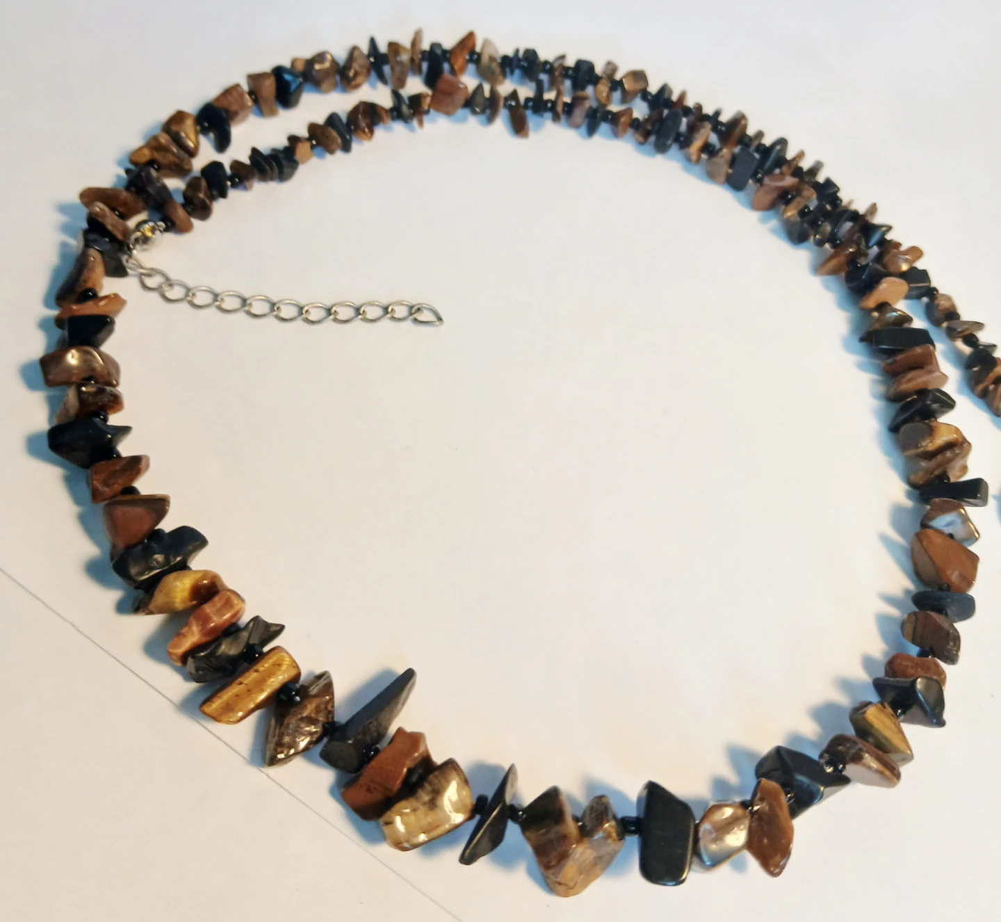 MAN's Tiger Eye and Onyx Chip Necklace - photo 4