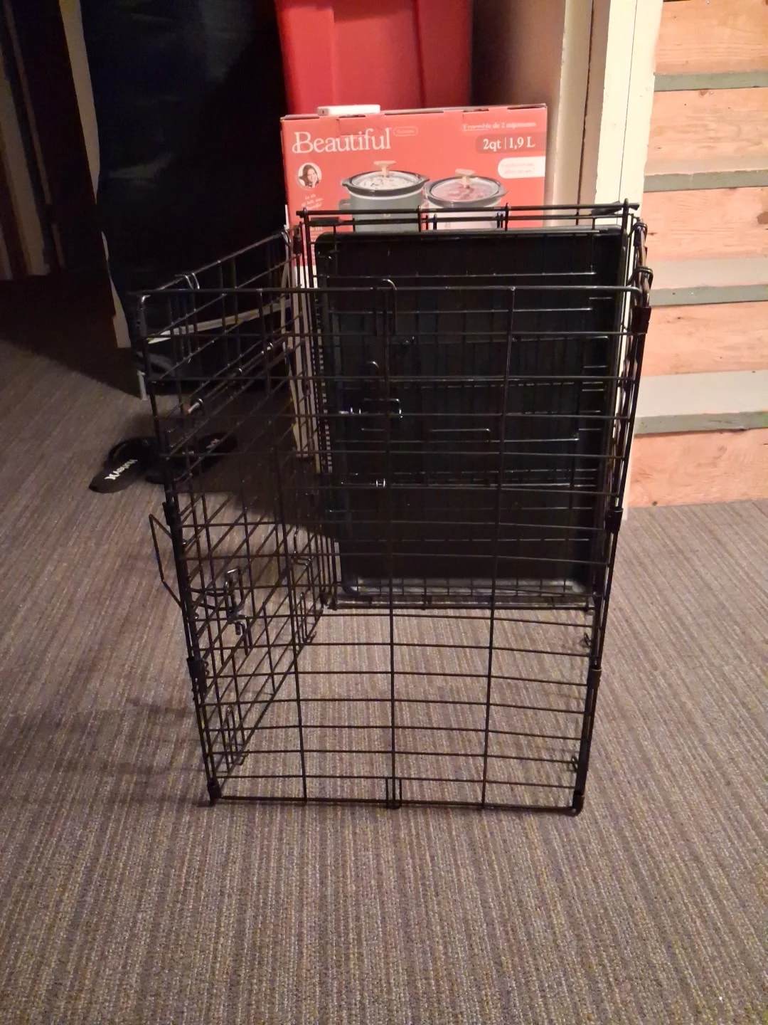 Black Metal Dog Crate - photo 2