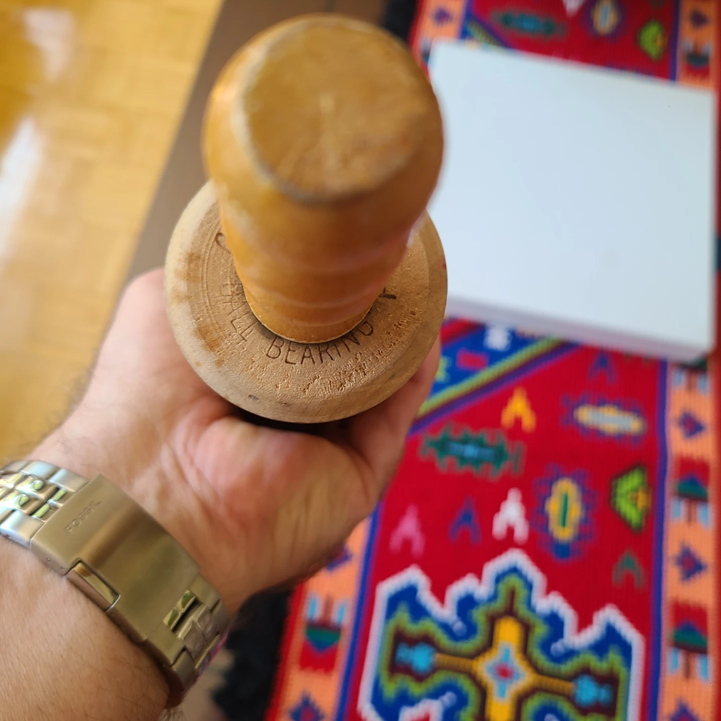Wooden Rolling Pin vintage ball bearing Baribo Maid - photo 3
