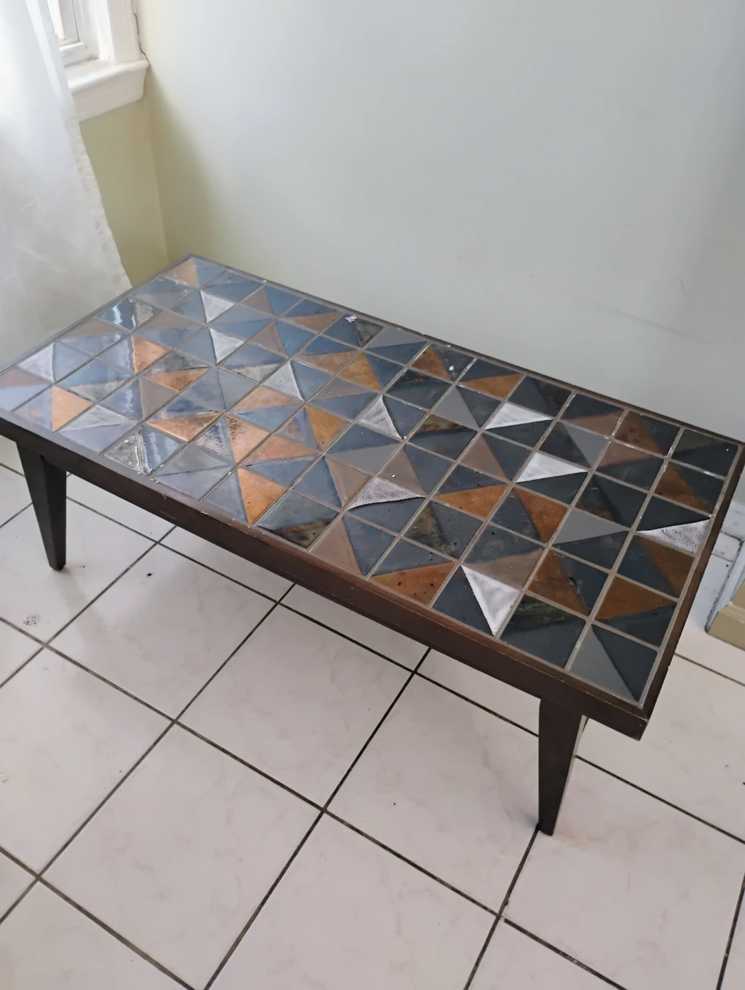 Mid-Century Modern Coffee Table with Tile Top - photo 5