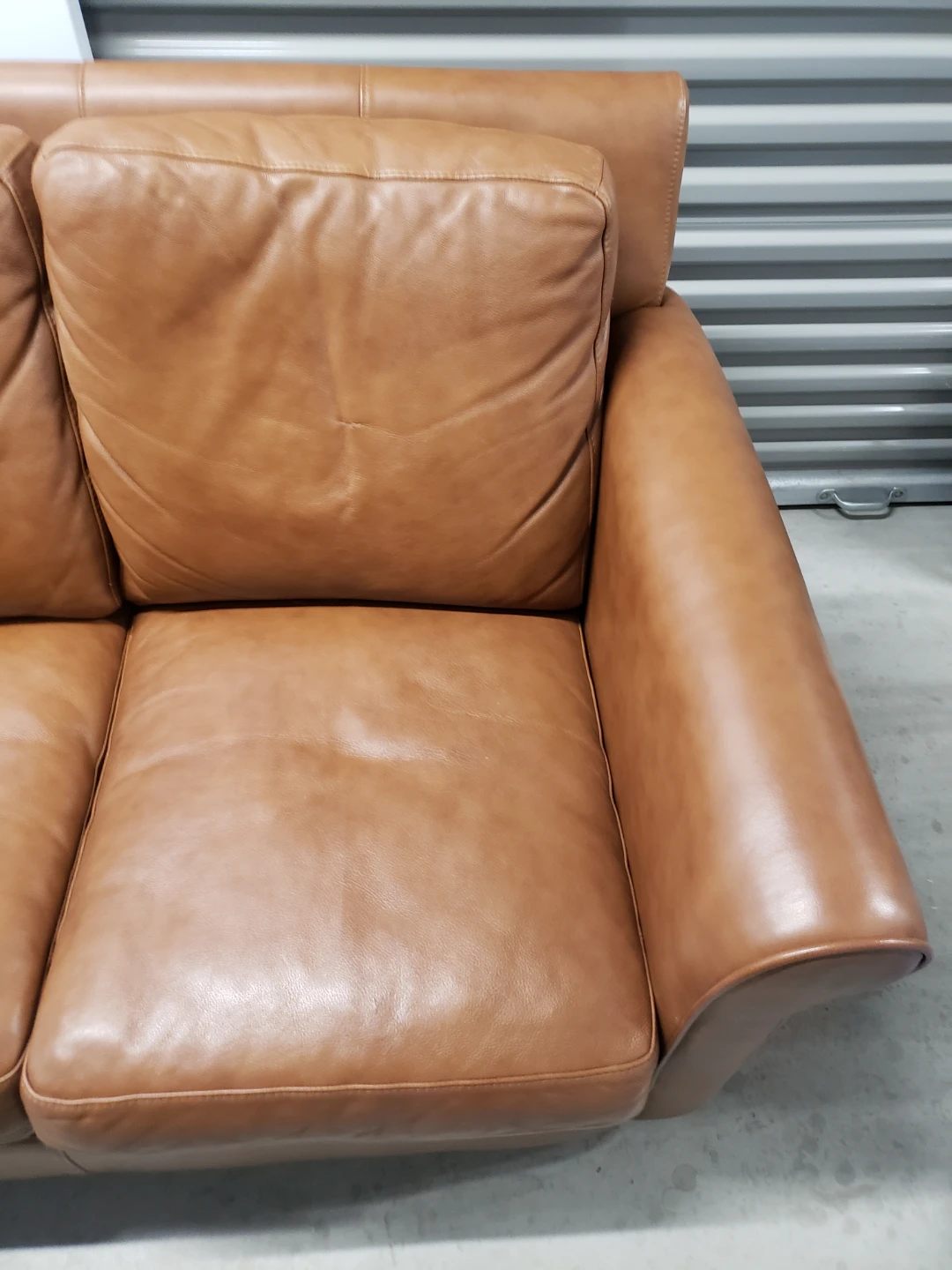 Brown Genuine Leather Sofa - photo 5