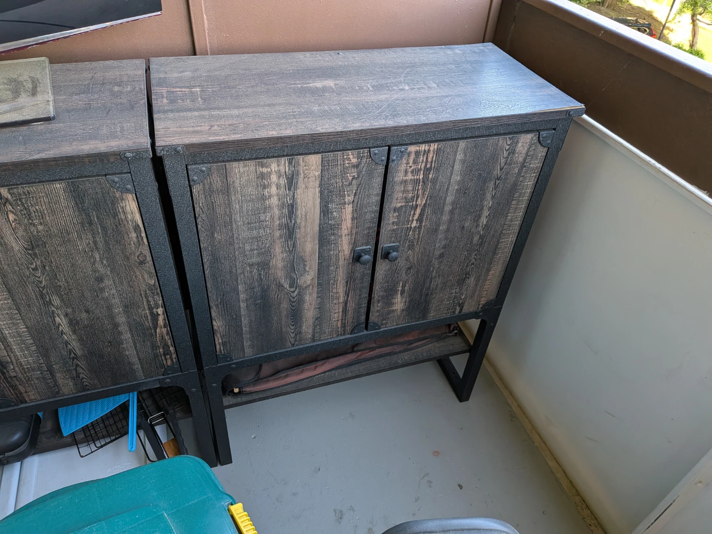 Dark Wood Storage Cabinet with Double Doors